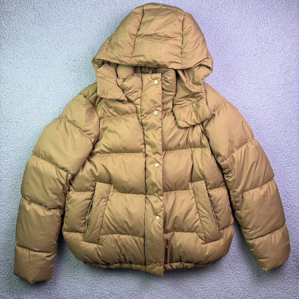 Lululemon Goose Down Wunder Puff Jacket Womens 6 Brown Full Zip Puffer Coat